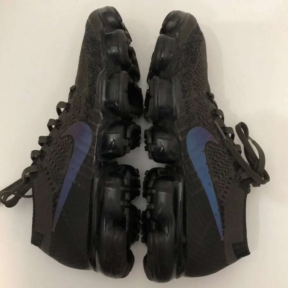 NIKE AIR VAPORMAX FLYNIT MIDNIGHT FOG GREY BLACK RUNNING SNEAKERS MENS SIZE 8.5